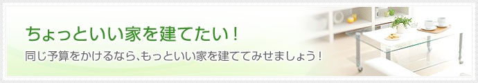 ちょっといい家を建てたい！